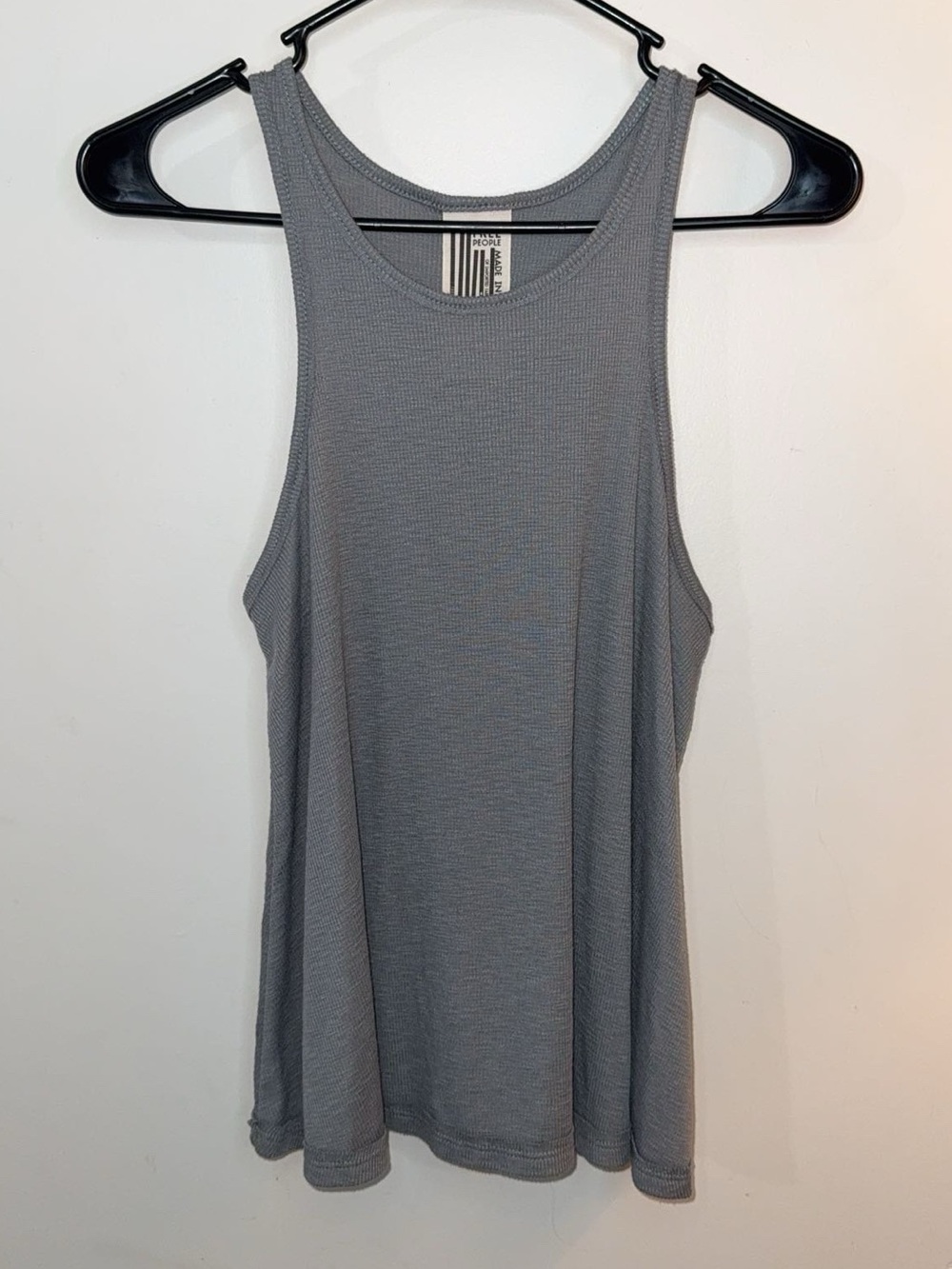 FP Movement Free People Om Tank Top Blue Grey Flowy High Neck Racerback S/P